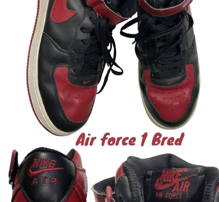 Vintage Nike Air Force 1 Bred Mid Chicago Bulls Leather