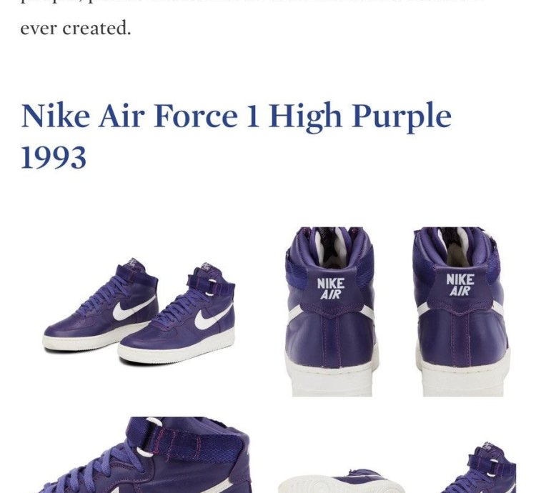 Vintage Nike Air Force 1 High Purple 1993