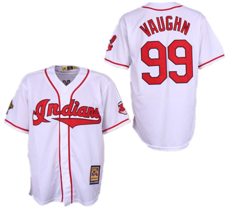 Cleveland Indians Ricky Vaughn White Throwback Jersey