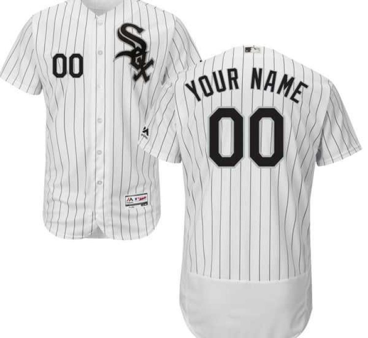 Chicago White Sox White With Black Customized Flexbase Majestic Mlb Collection Jersey