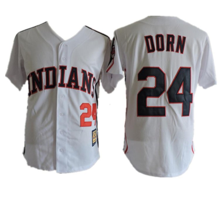 Cleveland Indians Roger Dorn White Throwback Jersey