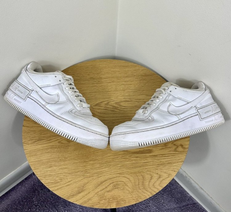 Vintage Nike Air Force 1 Low Triple White Shadow Sneakers