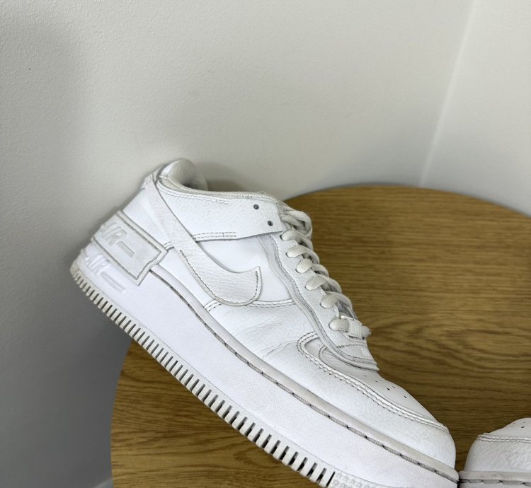 Vintage Nike Air Force 1 Low Triple White Shadow Sneakers
