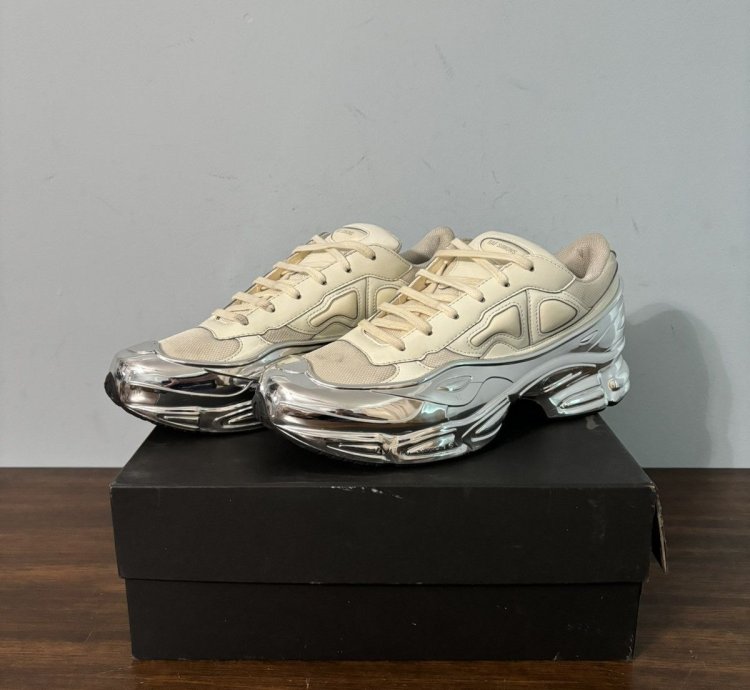 Adidas Raf Simons Ozweego Cream White Silver Metallic
