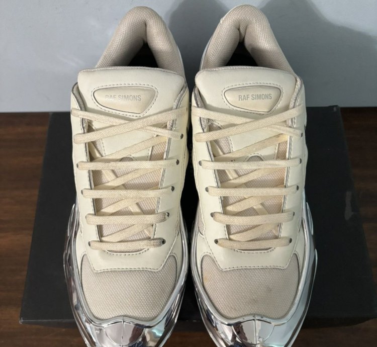 Adidas Raf Simons Ozweego Cream White Silver Metallic
