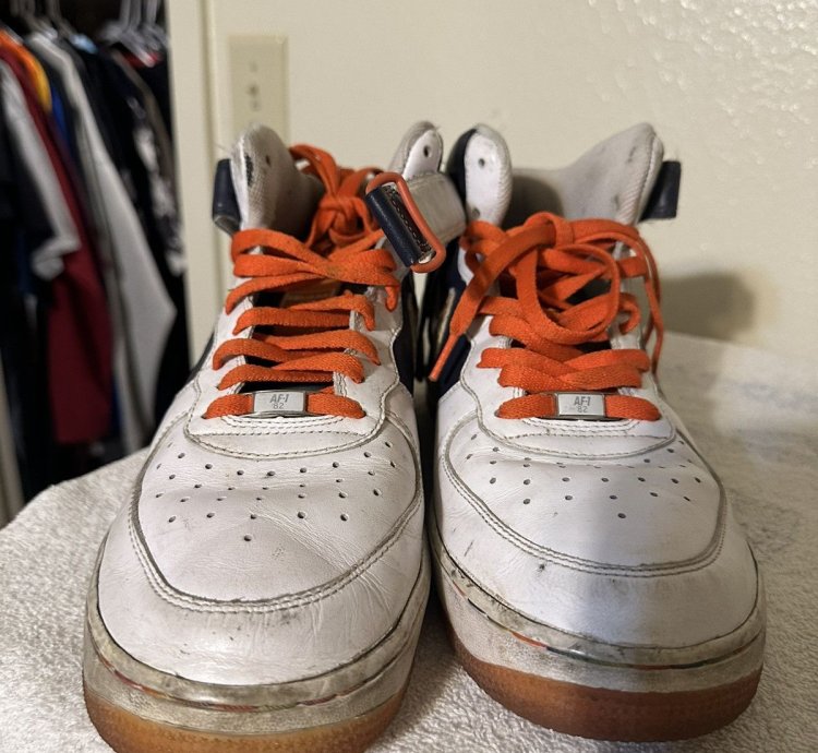 Vintage Nike Air Force 1 Mid Orange Blaze 2007 Size 10 5