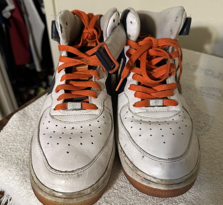 Vintage Nike Air Force 1 Mid Orange Blaze 2007 Size 10 5