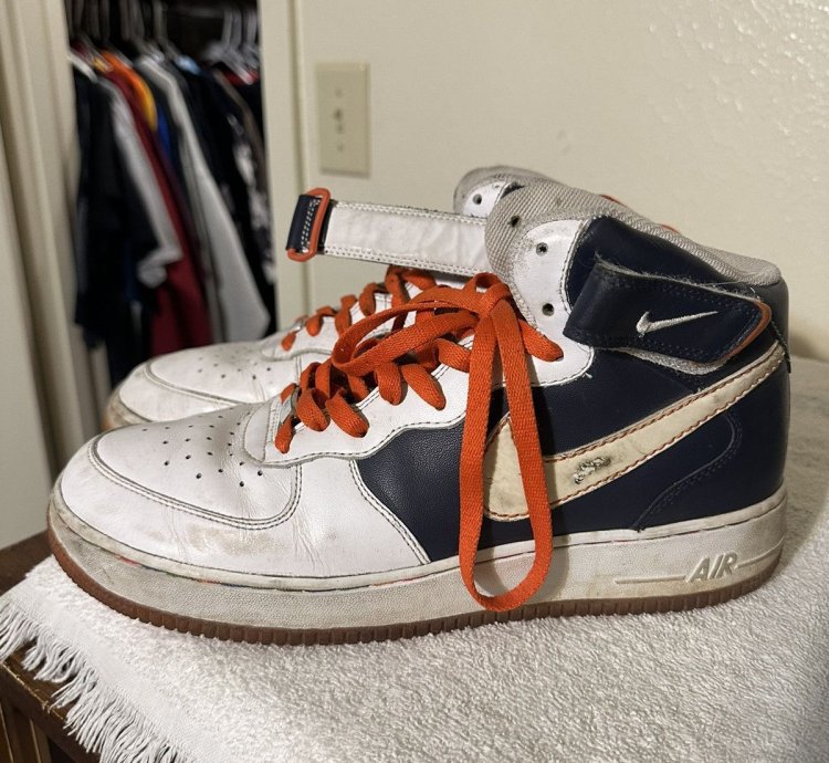 Vintage Nike Air Force 1 Mid Orange Blaze 2007 Size 10 5