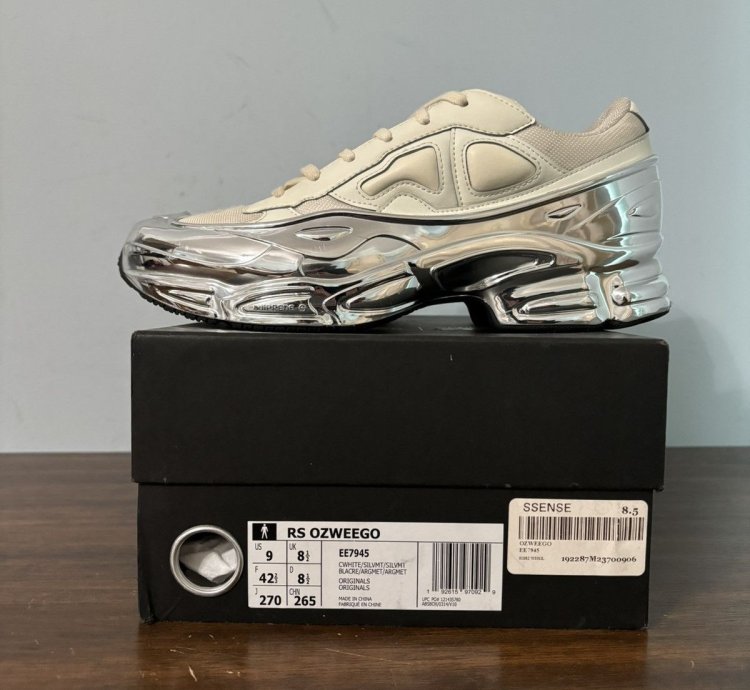 Adidas Raf Simons Ozweego Cream White Silver Metallic