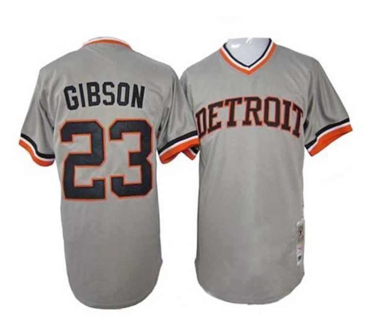 Detroit Tigers Kirk Gibson Gray 1968 Throwback Pullover Jersey
