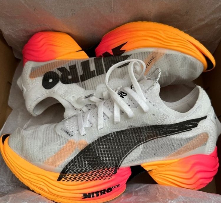 Pum S Fast R Nitro Elite 2 White Orange Sneakers