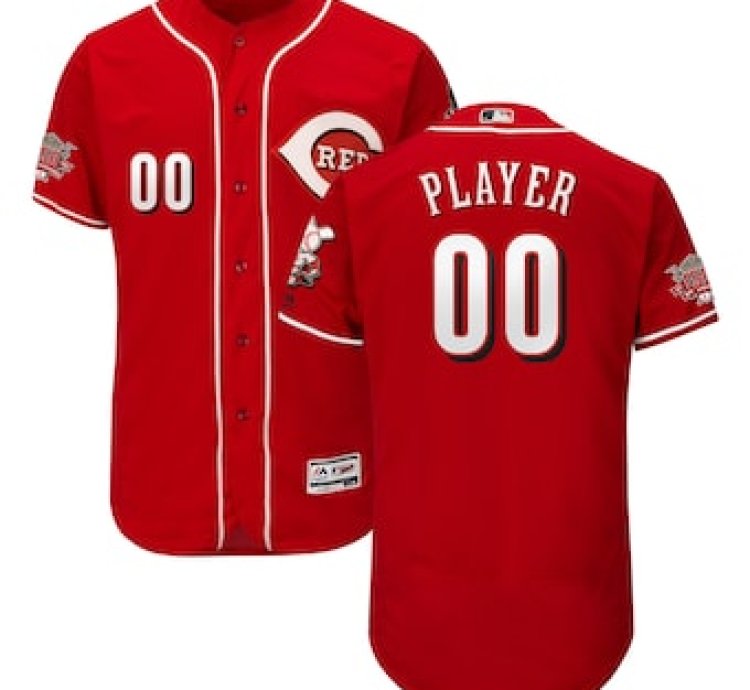 Cincinnati Reds Customized Scarlet 150th Anniversary Flexbase Jersey
