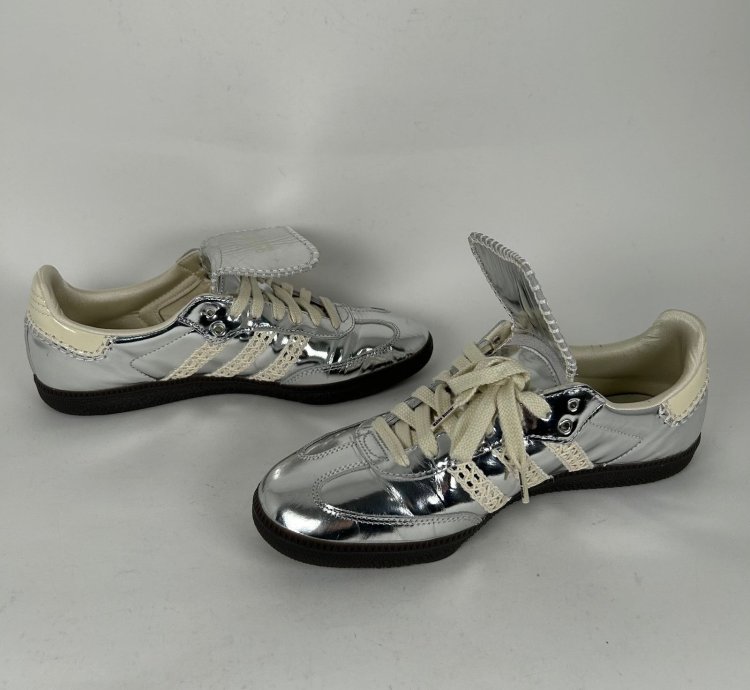Adidas Wales Bonner Metallic Silver Samba Sneaker Size 10