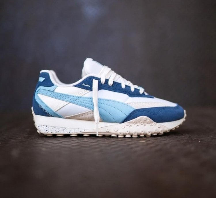 Puma Blacktop Rider Washed White Blue Sneakers