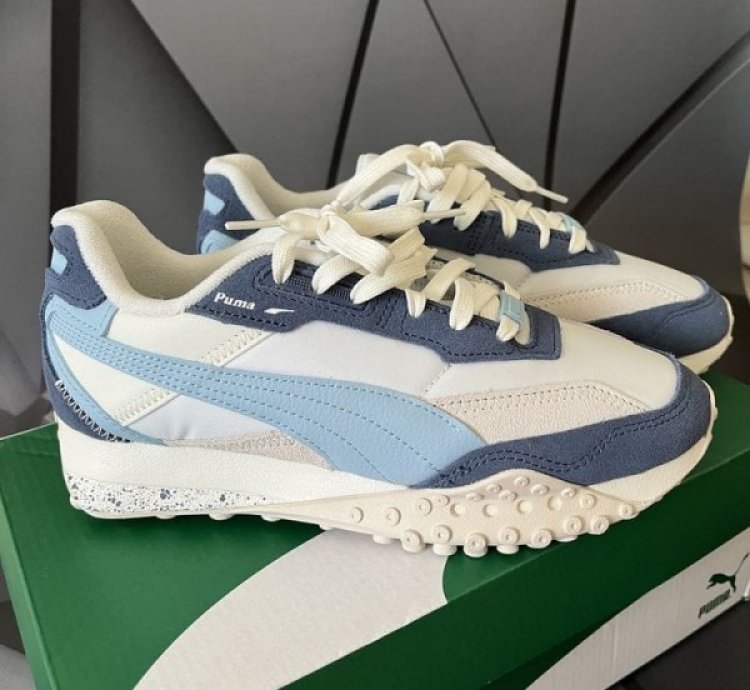 Puma Blacktop Rider Washed White Blue Sneakers