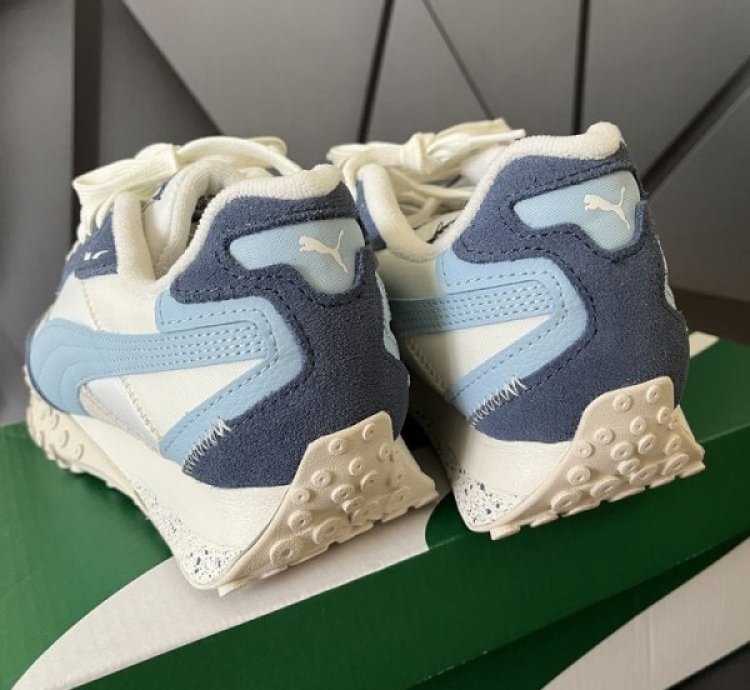 Puma Blacktop Rider Washed White Blue Sneakers