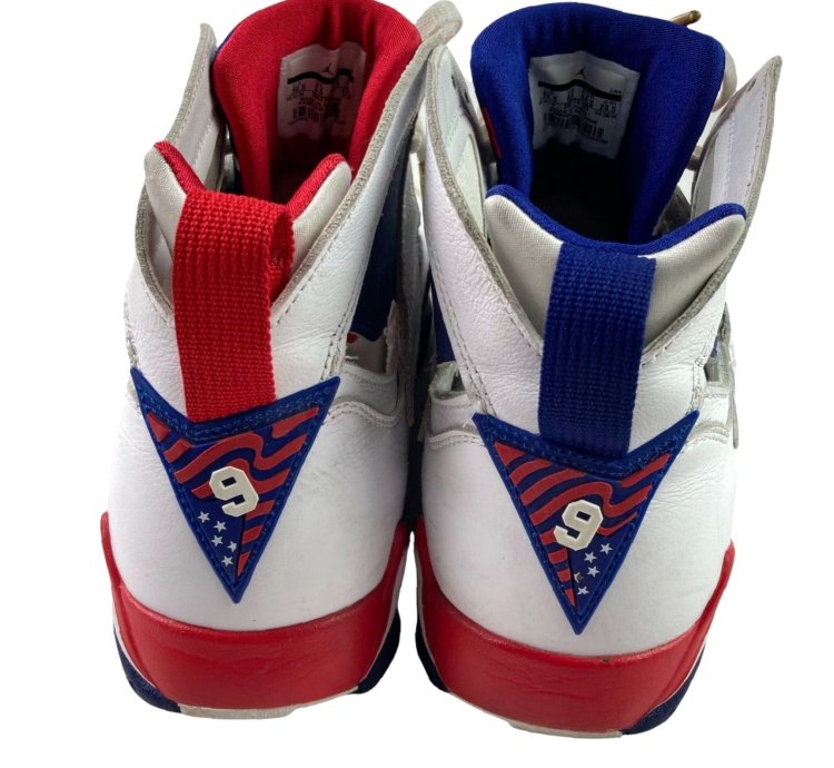 Vintage Nike Air Jordan 7 Retro Olympic Basketball Sneakers Size 10 5 Us Red White Blue Mens