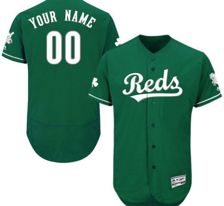 Cincinnati Reds Green Celtic Customized Flexbase Majestic Mlb Collection Jersey