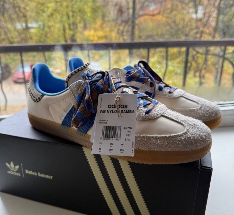 Adidas Wales Bonner Samba Nylon Wonder Clay Royal Blue