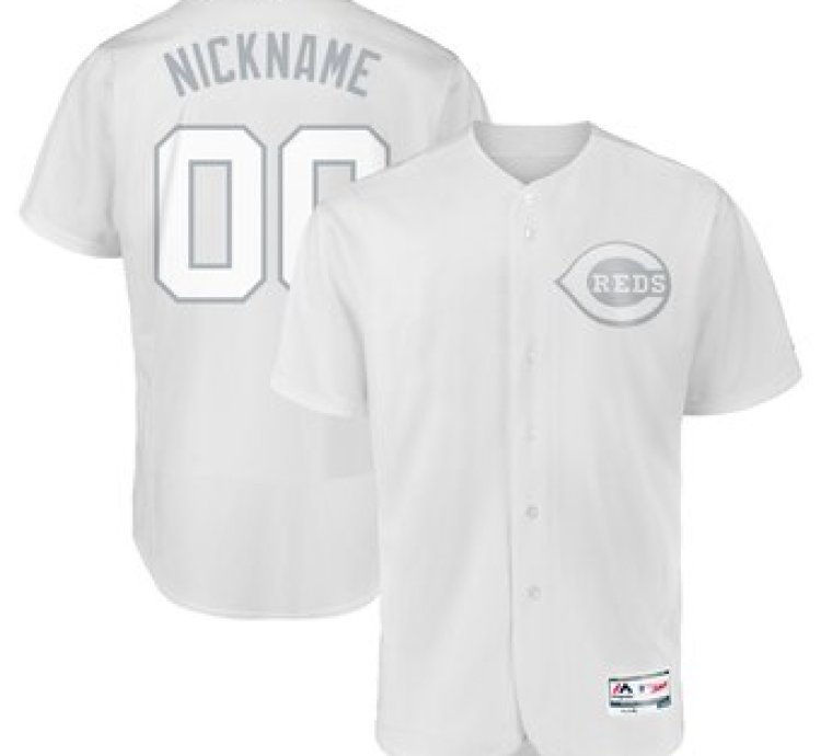 Cincinnati Reds Majestic 2019 Players Weekend Flex Base Roster Custom White Jersey