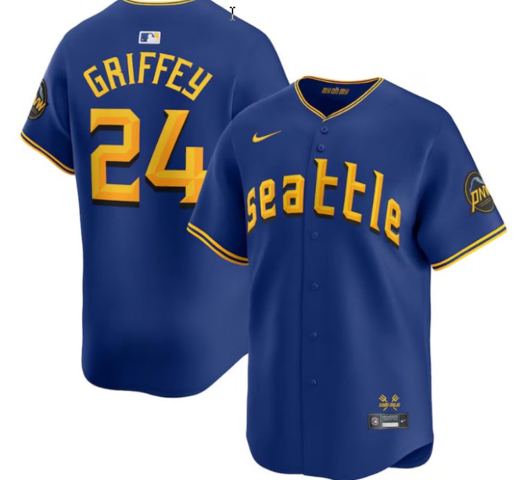 Ken Griffey Jr Seattle Mariners Royal City Connect Retired Vapor Limited Jersey - All Stitched