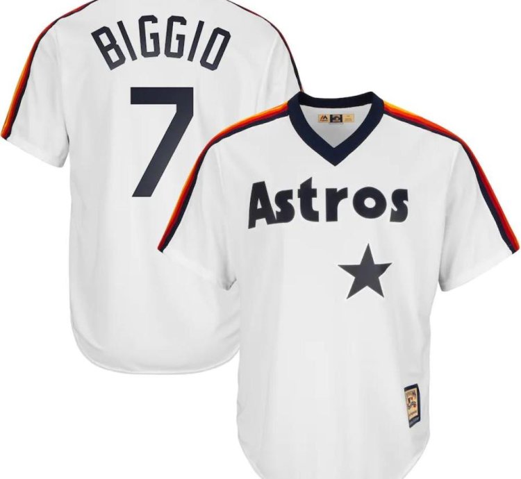 Houston Astros Craig Biggio White Throwback Pullover Jersey