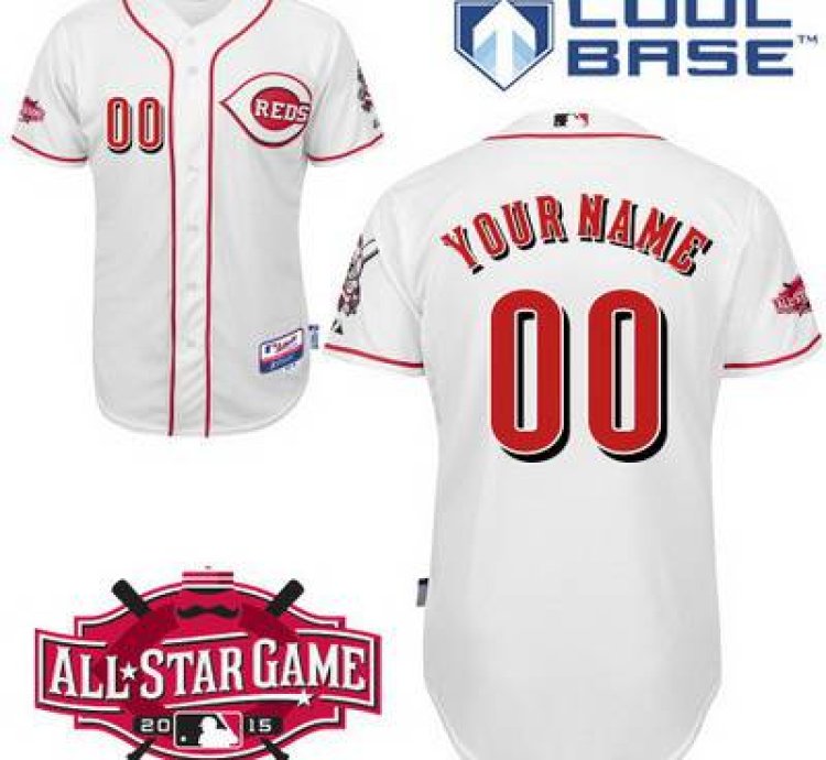 Cincinnati Reds Personalized Home Jersey With 2015 All-star Patch