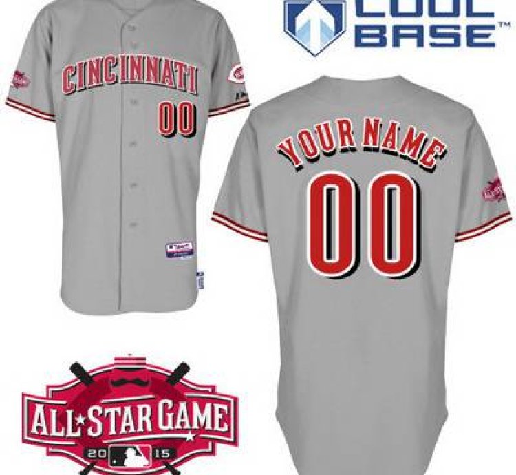 Cincinnati Reds Personalized Road Jersey With 2015 All-star Patch