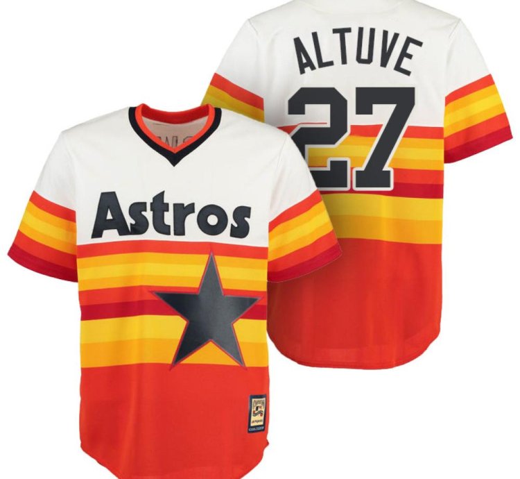 Houston Astros Jose Altuve Orange Throwback Pullover Jersey