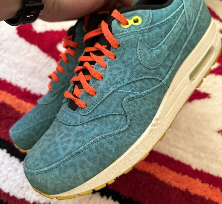 Vintage Nike Air Max 90 Sneakers Blue Leopard Rare Us 8 5