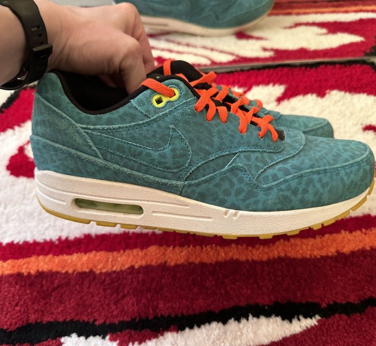 Vintage Nike Air Max 90 Sneakers Blue Leopard Rare Us 8 5