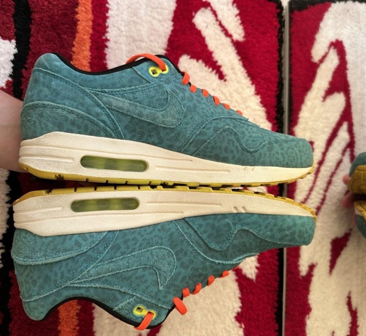 Vintage Nike Air Max 90 Sneakers Blue Leopard Rare Us 8 5
