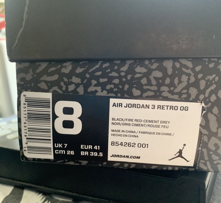 Jordan 3 Black Cement 2018