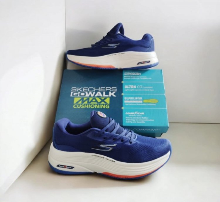 Skecher S Go Walk Distance Walker Blue Sneakers