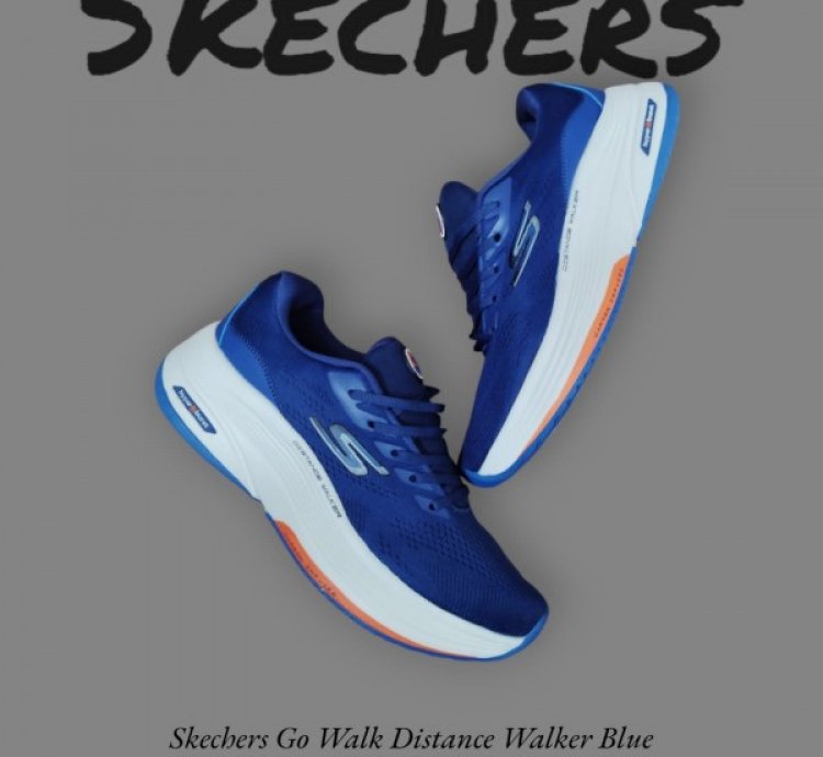 Skecher S Go Walk Distance Walker Blue Sneakers