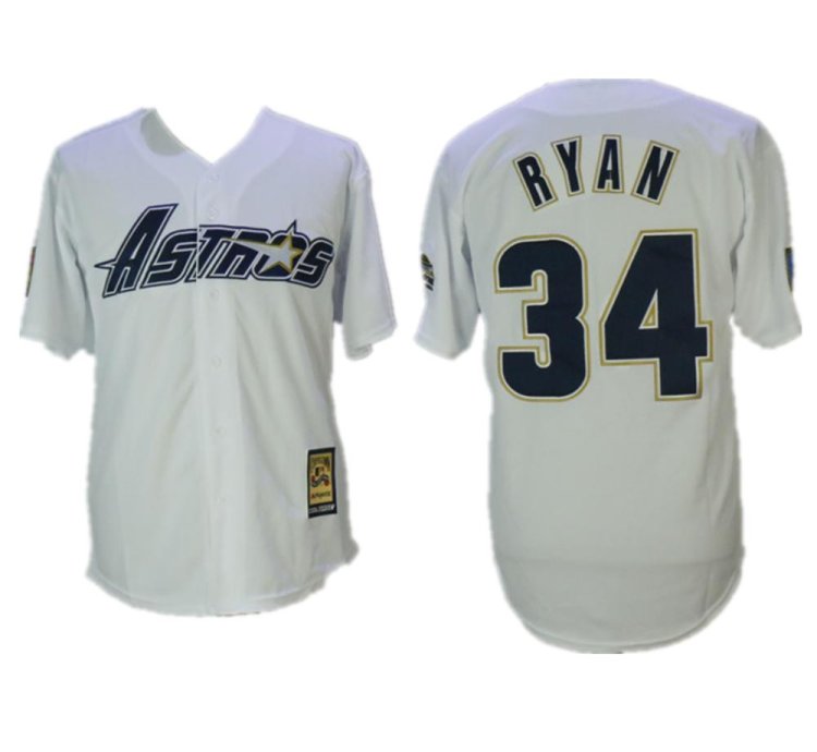 Houston Astros Nolan Ryan White 1981 Throwback Jersey