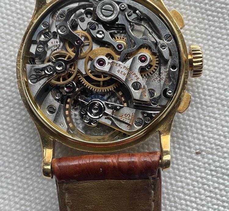 Patek Philippe Chronograph Ref 130 Raro Por Tener Agujas Negras Habitualmente De Oro