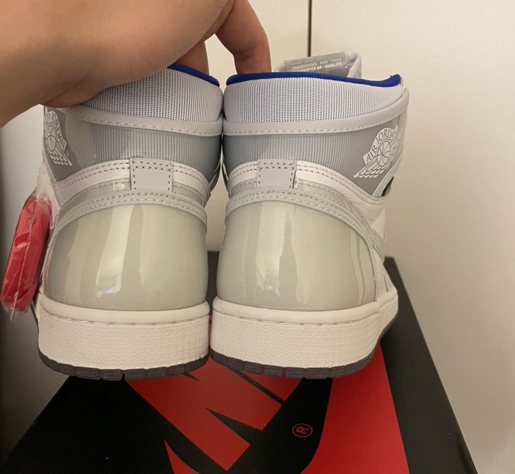 Air Jordan 1 Retro High Zoom White Racer Blue Sz 9