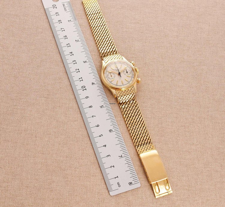 Patek Philippe Chronograph Yellow Gold Tasti Tondi Chronograph Watch Ref 1463 On Gay Freres Bracelet