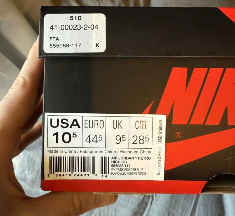 Air Jordan 1 Unc Powder Blue 2015 Size 10 5
