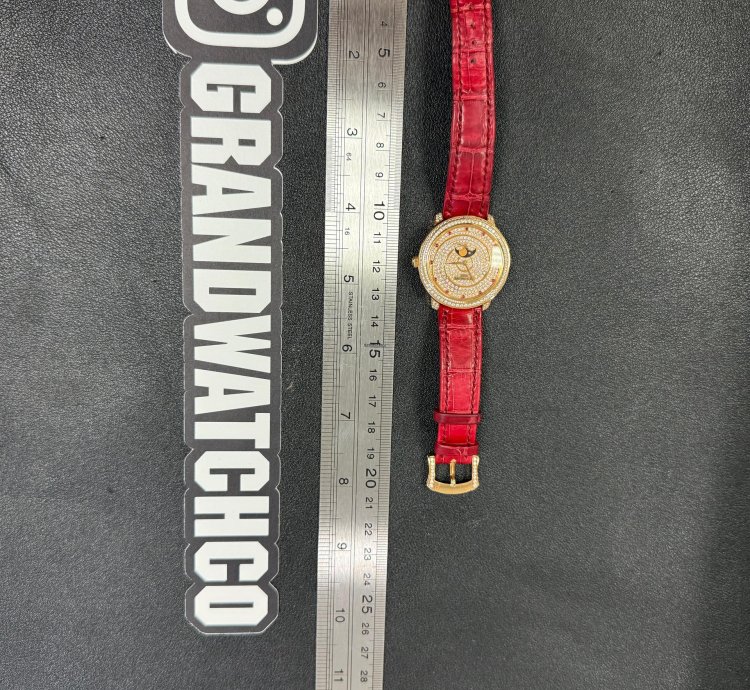 Patek Philippe Complications 4968-400r Rose Gold Pave Diamond Moonphase Ruby 33 3mm Manual