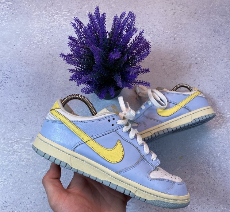 Vintage Nike Dunk Low Ice Blue Maize White 2000