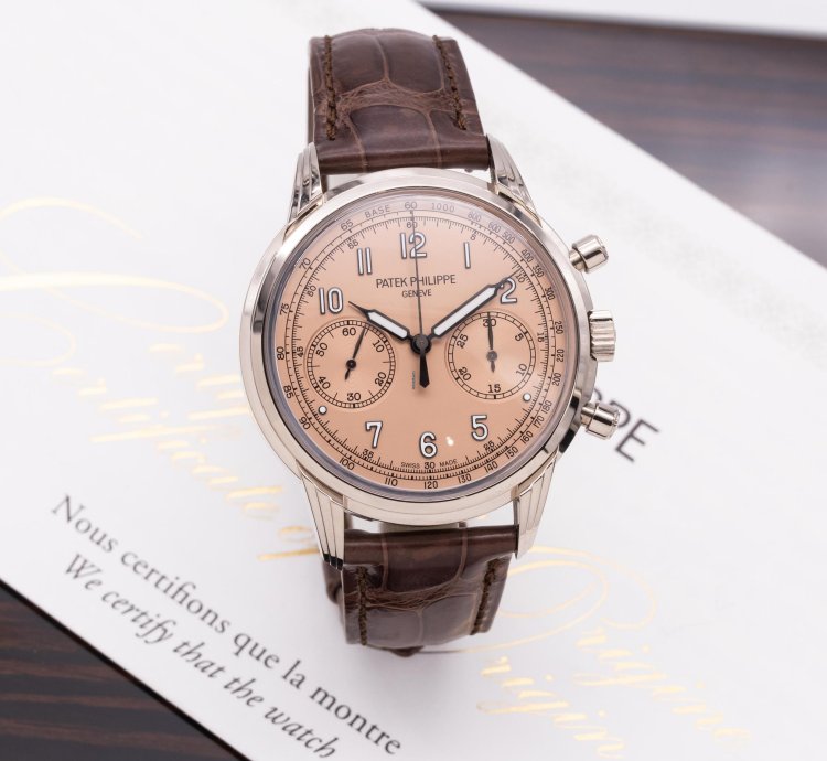 Patek Philippe Complications Salmon Dial 750 Whitegold German Watch Fullset 2022