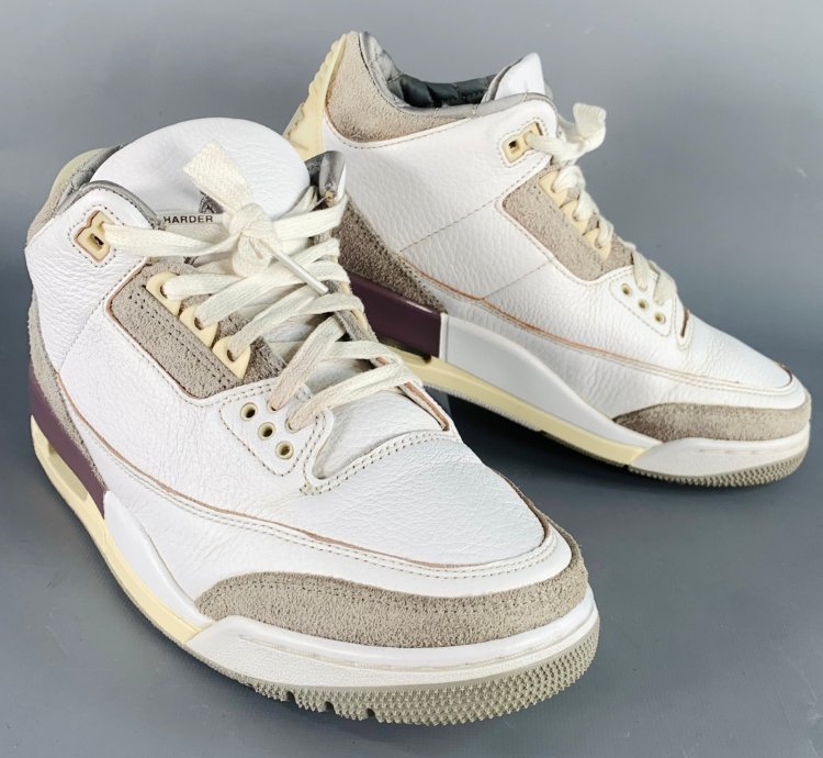 Nike Air Jordan 3 Retro Ma Maniere White Grey Leather Sneakers