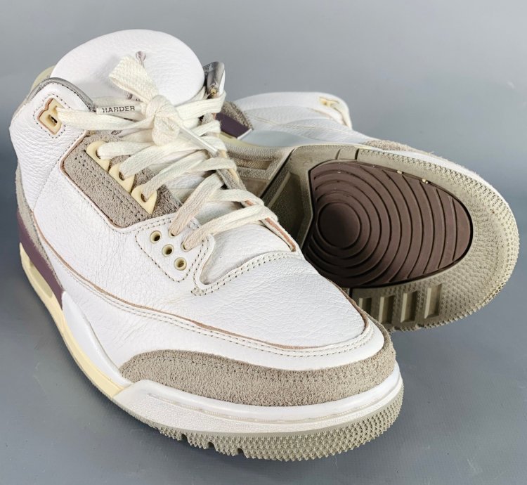 Nike Air Jordan 3 Retro Ma Maniere White Grey Leather Sneakers