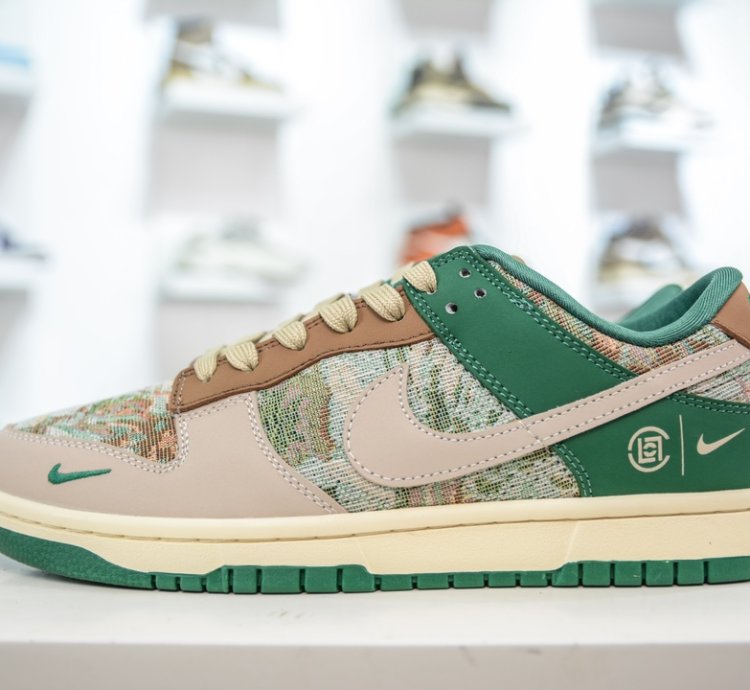 Nike Sb Dunk Low X Clot Beige Green Needle Xb3802-355 -