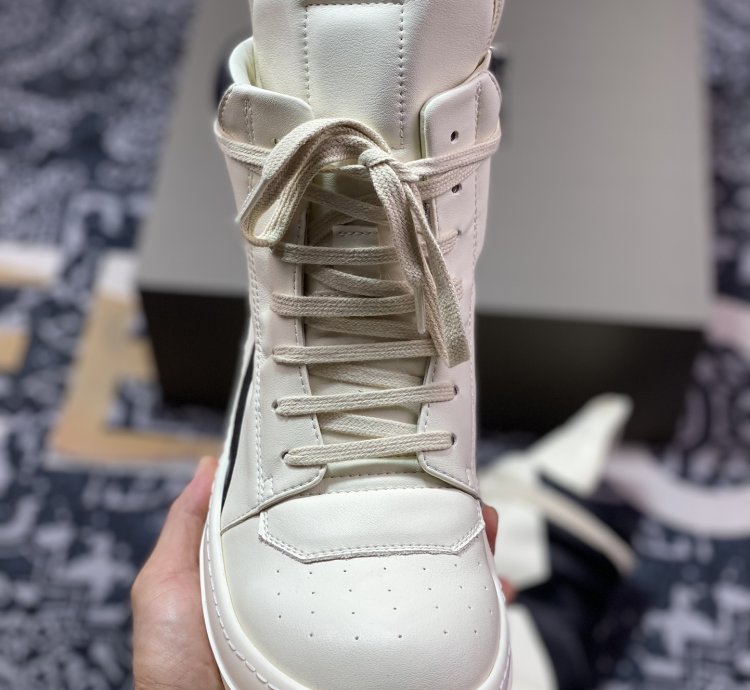 Rick Owens Rick Owens 23 Leather High Sneakersblackmilk Dark High12