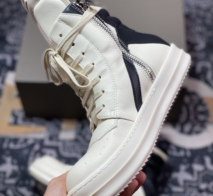 Rick Owens Rick Owens 23 Leather High Sneakersblackmilk Dark High12
