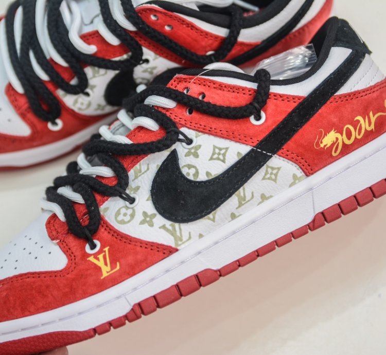 Nk Sb Dunk Low Lv Co-branded Dragon Year Limited Edition Black Hook Hongyun Dang