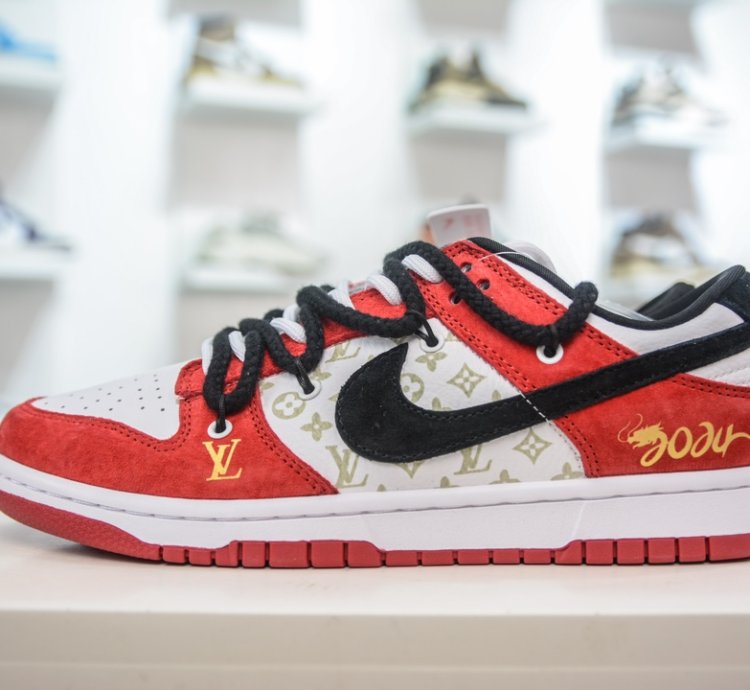Nk Sb Dunk Low Lv Co-branded Dragon Year Limited Edition Black Hook Hongyun Dang